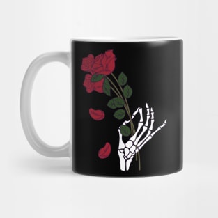 Skull Hand Holding Flower Mug